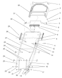 Handle Assembly Diagram and Parts List for 20045 210000001-210999999 - 2001 Toro Lawn Mower