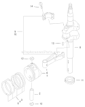 Piston and Crankcase Assembly Diagram and Parts List for 20046 200000001-200999999 - 2000 Toro Lawn Mower