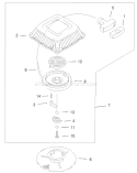 Recoil Starter Assembly Diagram and Parts List for 20046 200000001-200999999 - 2000 Toro Lawn Mower