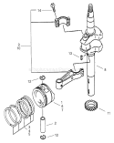 Piston and Crankshaft Assembly Diagram and Parts List for 20046 210000001-210999999 - 2001 Toro Lawn Mower