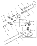 Valve and Camshaft Assembly Diagram and Parts List for 20046 210000001-210999999 - 2001 Toro Lawn Mower