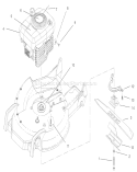 Engine and Blade Assembly Diagram and Parts List for 20046 210000001-210999999 - 2001 Toro Lawn Mower