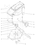 Deck, Liner and Wheel Assembly Diagram and Parts List for 20050 200000001-200999999 - 2000 Toro Lawn Mower