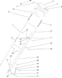 Handle Assembly Diagram and Parts List for 20058 250000001-250999999 - 2005 Toro Lawn Mower
