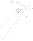Upper Handle Assembly Diagram and Parts List for 20058 250000001-250999999 - 2005 Toro Lawn Mower