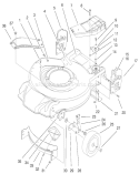 Housing, Handle Brackets and Wheel Assembly Diagram and Parts List for 20060 9900001-9999999 - 1999 Toro Lawn Mower
