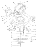 Engine and Blade Assembly Diagram and Parts List for 20061 9900001-9999999 - 1999 Toro Lawn Mower