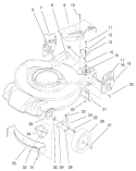 Housing, Handle Brackets and Wheel Assembly Diagram and Parts List for 20061 9900001-9999999 - 1999 Toro Lawn Mower