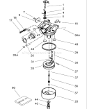 Carburetor Assembly Diagram and Parts List for 20070 260000001-260999999 - 2006 Toro Lawn Mower