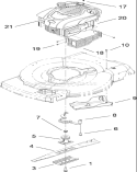 Engine and Blade Assembly Diagram and Parts List for 20089 280000001-280999999 - 2008 Toro Lawn Mower