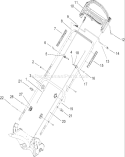 Handle Assembly Diagram and Parts List for 20096 270000001-270999999 - 2007 Toro Lawn Mower