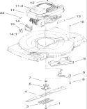 Engine and Blade Assembly Diagram and Parts List for 20098 270000001-270999999 - 2007 Toro Lawn Mower