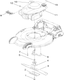 Engine and Blade Assembly Diagram and Parts List for 20192 290000001-290999999 - 2009 Toro Lawn Mower