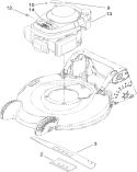 Engine and Blade Assembly Diagram and Parts List for 20194 290000001-290999999 - 2009 Toro Lawn Mower