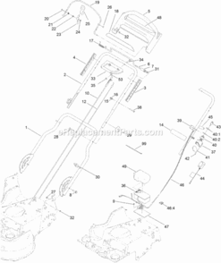 Handle_Assembly Diagram and Parts List for 20200 314200001 - 314999999 Toro Lawn Mower