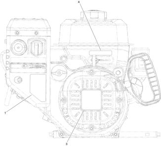 Engine Decal Assembly Diagram and Parts List for 37798 413000000 - 416159999 Toro Snow Blower