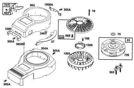 Engine Briggs & Stratton Model 28q777-0668-A1 Diagram and Parts List for 71196 6900001 - 6999999 Toro Lawn Tractor