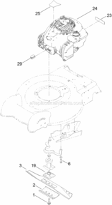 Engine_And_Blade_Assembly Diagram and Parts List for 20319 313000001 - 313999999 Toro Lawn Mower