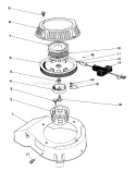 Recoil Assembly Diagram and Parts List for 20329 2000001-2999999 - 1992 Toro Lawn Mower