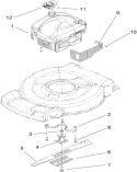 Engine and Blade Assembly Diagram and Parts List for 20331 290000001-290999999 - 2009 Toro Lawn Mower