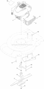 Engine_And_Blade_Assembly Diagram and Parts List for 20332C 314000001 - 314999999 Toro Lawn Mower