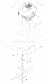 Engine_And_Blade_Assembly Diagram and Parts List for 20332 314000001 - 314200000 Toro Lawn Mower