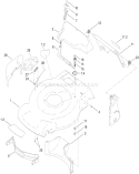 Deck, Side Chute and Rear Door Assembly Diagram and Parts List for 20333C 310000001-310999999 - 2010 Toro Lawn Mower
