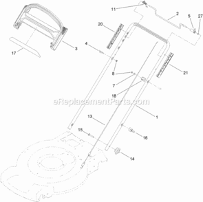 Upper_Handle_Assembly Diagram and Parts List for 20333C 311000001 - 311999999 Toro Lawn Mower