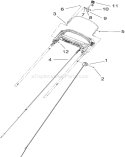 Handle Component Assembly Diagram and Parts List for 20333 290000001-290999999 - 2009 Toro Lawn Mower