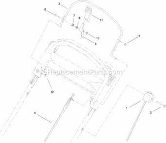 Handle_Component_Assembly Diagram and Parts List for 20333 311000001 - 311999999 Toro Lawn Mower