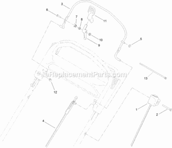 Upper_Handle_Component_Assembly Diagram and Parts List for 20333 312000001 - 312999999 Toro Lawn Mower