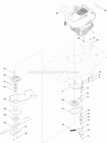 Engine_And_Blade_Assembly Diagram and Parts List for 20333 314000001 - 314200000 Toro Lawn Mower