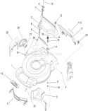 Deck, Side Chute and Rear Door Assembly Diagram and Parts List for 20334 290000001-290999999 - 2009 Toro Lawn Mower