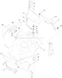Deck, Side Chute and Rear Door Assembly Diagram and Parts List for 20334C 310000001-310999999 - 2010 Toro Lawn Mower