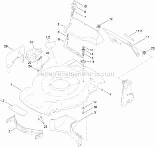 Deck_Side_Chute_And_Rear_Door_Assembly Diagram and Parts List for 20334C 311000001 - 311999999 Toro Lawn Mower