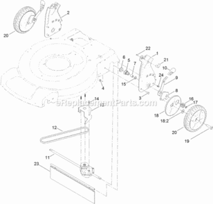 Transmission_And_Rear_Wheel_Drive_Assembly Diagram and Parts List for 20334C 313000001 - 313999999 Toro Lawn Mower