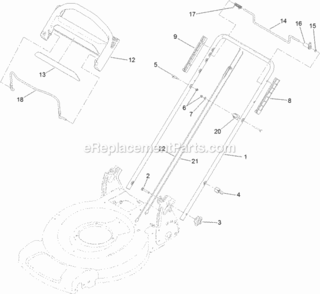 Handle_Assembly Diagram and Parts List for 20334 313000001 - 313999999 Toro Lawn Mower