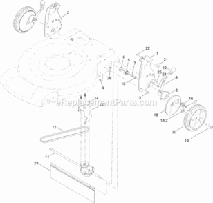 Transmission_And_Rear_Wheel_Drive_Assembly Diagram and Parts List for 20334 314200001 - 314999999 Toro Lawn Mower