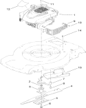 Engine and Blade Assembly Diagram and Parts List for 20338 310000001-310999999 - 2010 Toro Lawn Mower