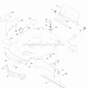 Deck_Side_Chute_And_Rear_Door_Assembly Diagram and Parts List for 20339 314000001 - 314999999 Toro Lawn Mower
