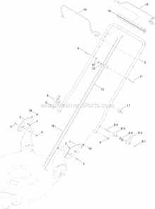 Part Location Diagram of 127-6869-05 Toro Handle