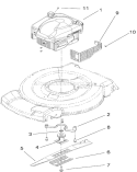 Engine and Blade Assembly Diagram and Parts List for 20350 290000001-290999999 - 2009 Toro Lawn Mower