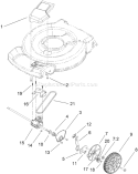 Front Axle Assembly Diagram and Parts List for 20331 290000001-290999999 - 2009 Toro Lawn Mower