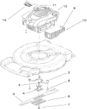 Engine and Blade Assembly Diagram and Parts List for 20351 290000001-290999999 - 2009 Toro Lawn Mower