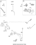 Governor and Controls Assembly Diagram and Parts List for 20352 290000001-290999999 - 2009 Toro Lawn Mower