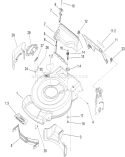 Deck, Side Chute and Rear Door Assembly Diagram and Parts List for 20352 290000001-290999999 - 2009 Toro Lawn Mower