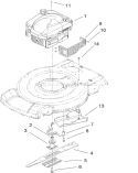 Engine and Blade Assembly Diagram and Parts List for 20352 290000001-290999999 - 2009 Toro Lawn Mower