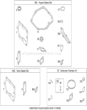 Engine, Valve Gaskets and Carburetor Overhaul Kit Diagram and Parts List for 20350 290000001-290999999 - 2009 Toro Lawn Mower