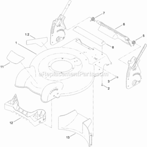 Housing_Baffle_And_Rear_Door_Assembly Diagram and Parts List for 20360 311000001 - 311999999 Toro Lawn Mower
