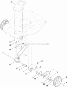 Transmission_And_Front_Wheel_Drive_Assembly Diagram and Parts List for 20370 313000001 - 313999999 Toro Lawn Mower